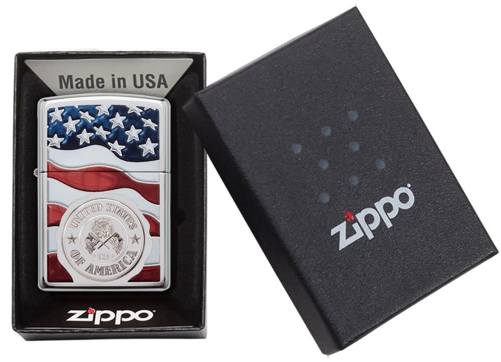 Bật Lửa Zippo American Stamp on Flag 29395