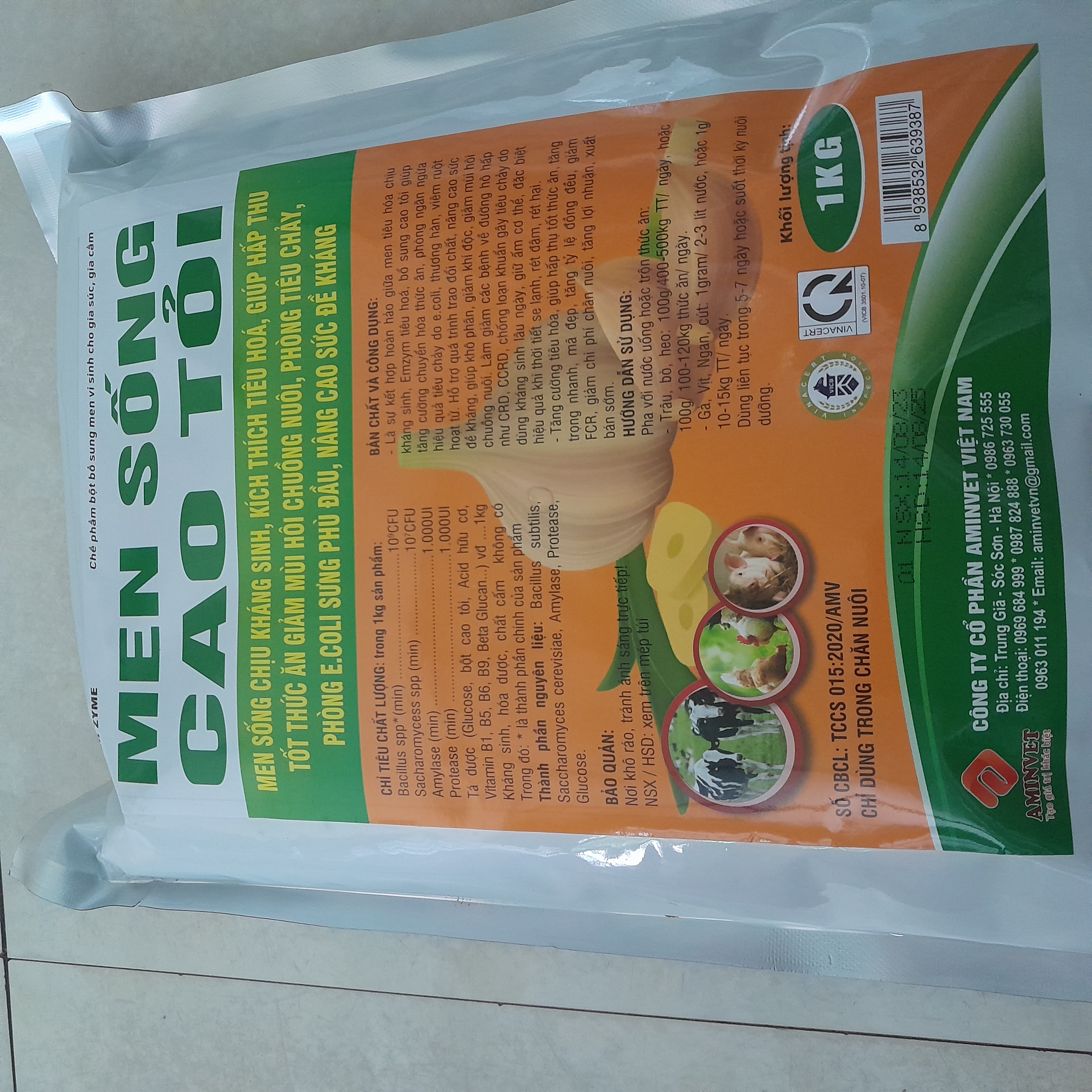 Men sống cao tỏi 1kg chịu kháng sinh, kích thích tăng trưởng