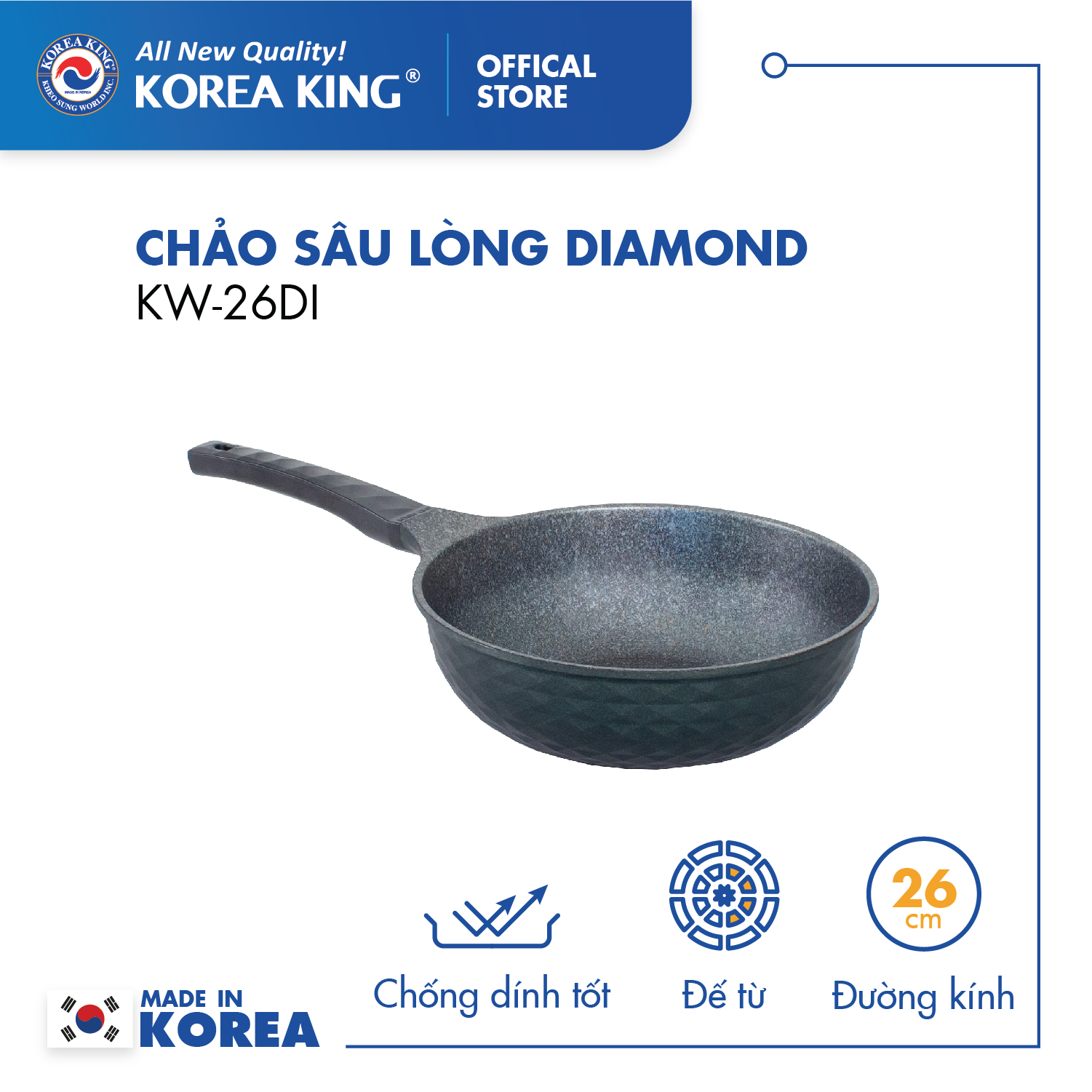 Chảo sâu Diamond Korea King size KW-26DI