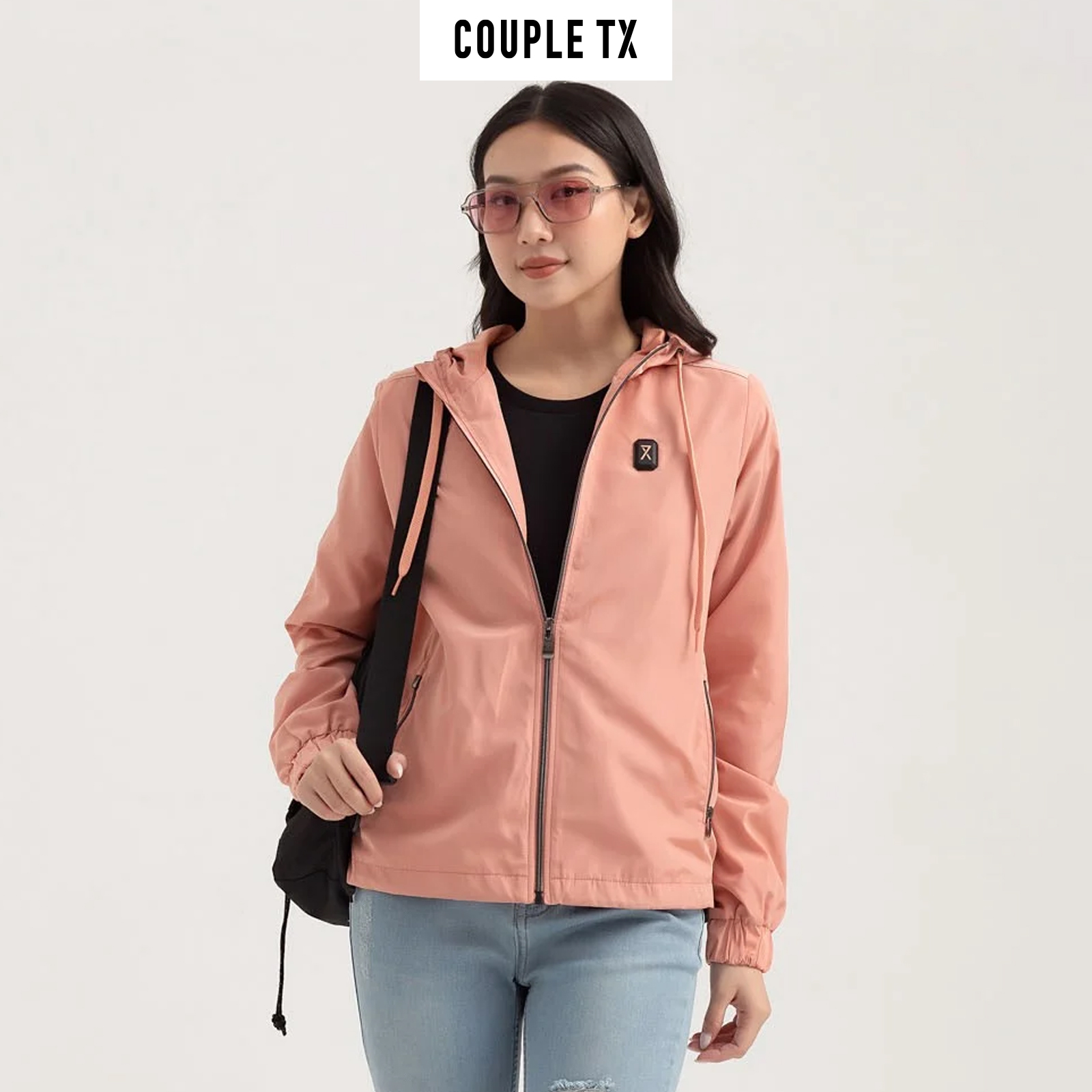 COUPLE TX - Áo Khoác Nữ Dù Basic Dây Kéo Kim Loại WOP 2032