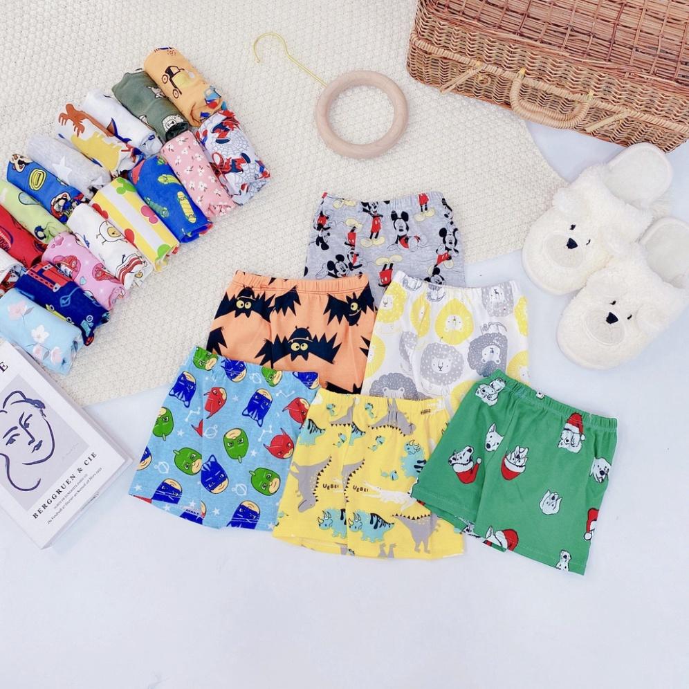 Quần đùi chục cho bé gái bé trai quần chục đùi chất thun lạnh cotton cho bé họa tiết ngộ đáng yêu lili.kids QC01