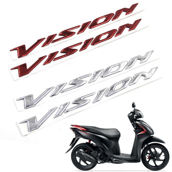 BỘ TEM NỔI, LOGO CÁNH CHIM HONDA NỔI CHO XE VISION ( đủ màu )