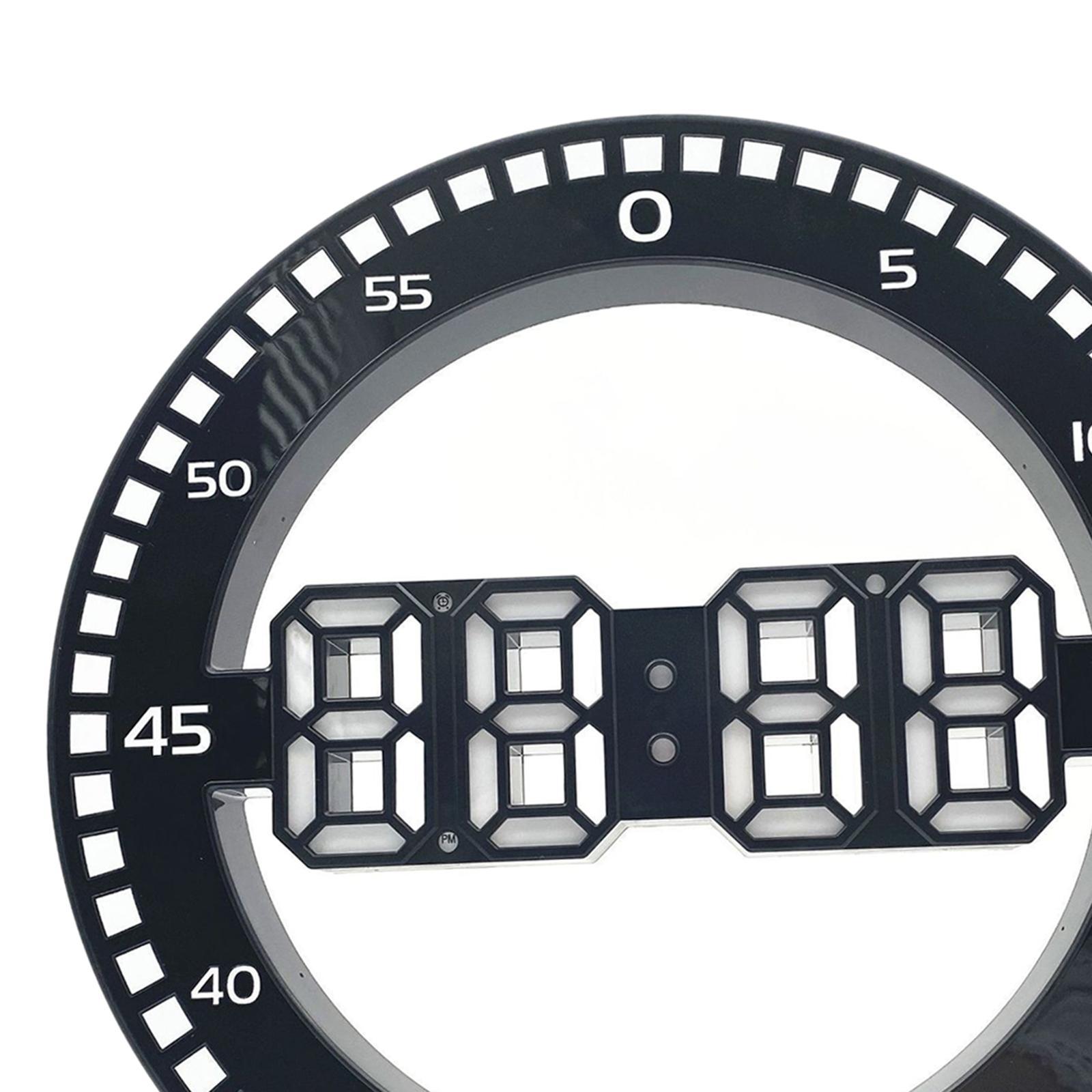 Loviver LED Digital Wall Clock Round Electronic Clock Home Office