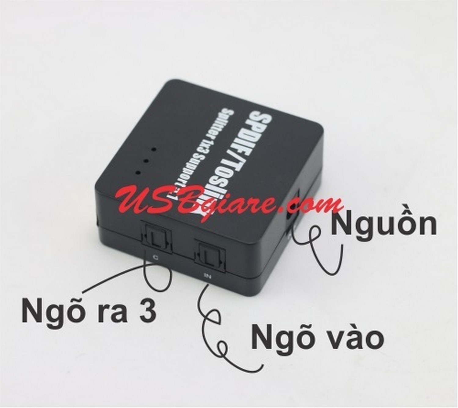 Cáp chia Optical , bộ chia Optical, chia âm thanh quang Toslink 1 ra 3 ngõ quang có nguồn