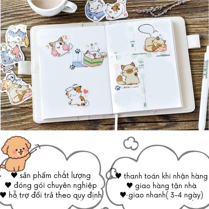 Hình dán sticker cute dễ thương hộp 45 miếng sicker dán sổ laptop ST28