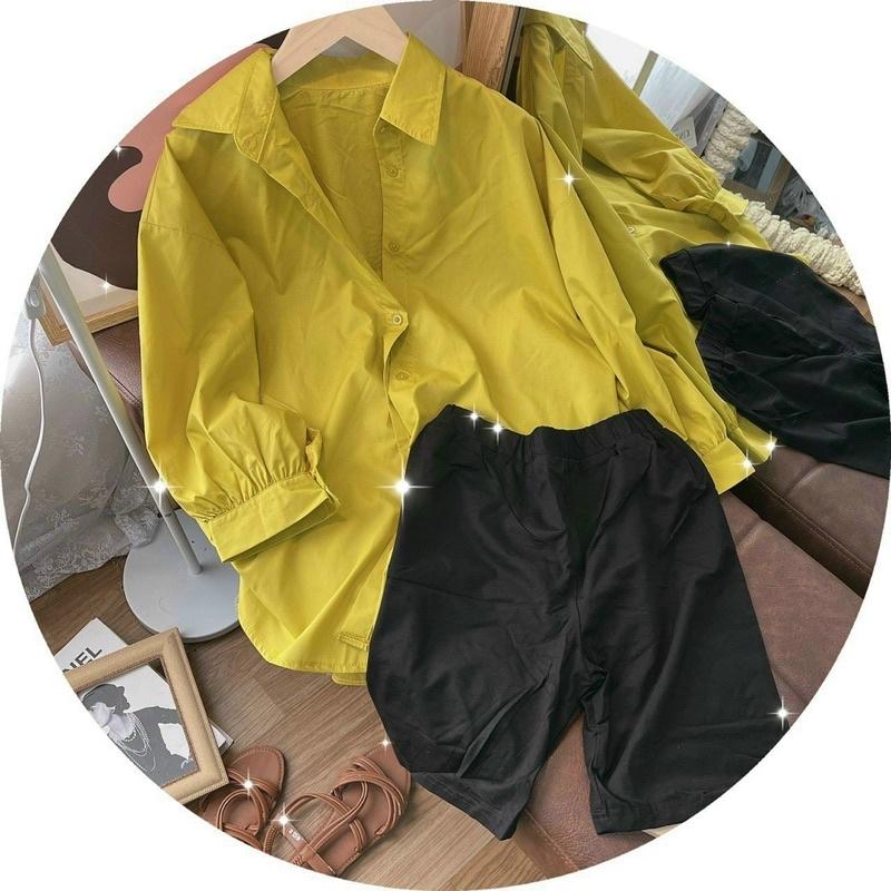 SET ÁO SƠ MI KÈM QUẦN LEGGING NGỐ
