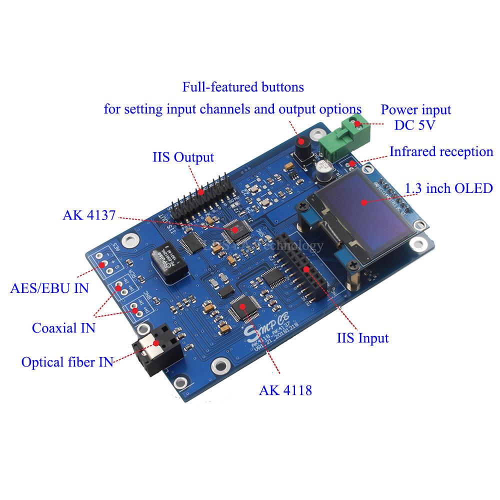 DLHIFI B37 AK4137 SRC Xử lý âm thanh kỹ thuật số 384K DSD256 hỗ trợ DSD PCM DOP