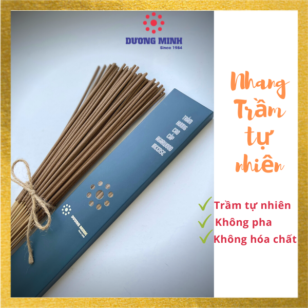 Nhang Trầm cao cấp Dương Minh nhang sạch 100% từ trầm hương tự nhiên không hương liệu hóa chất