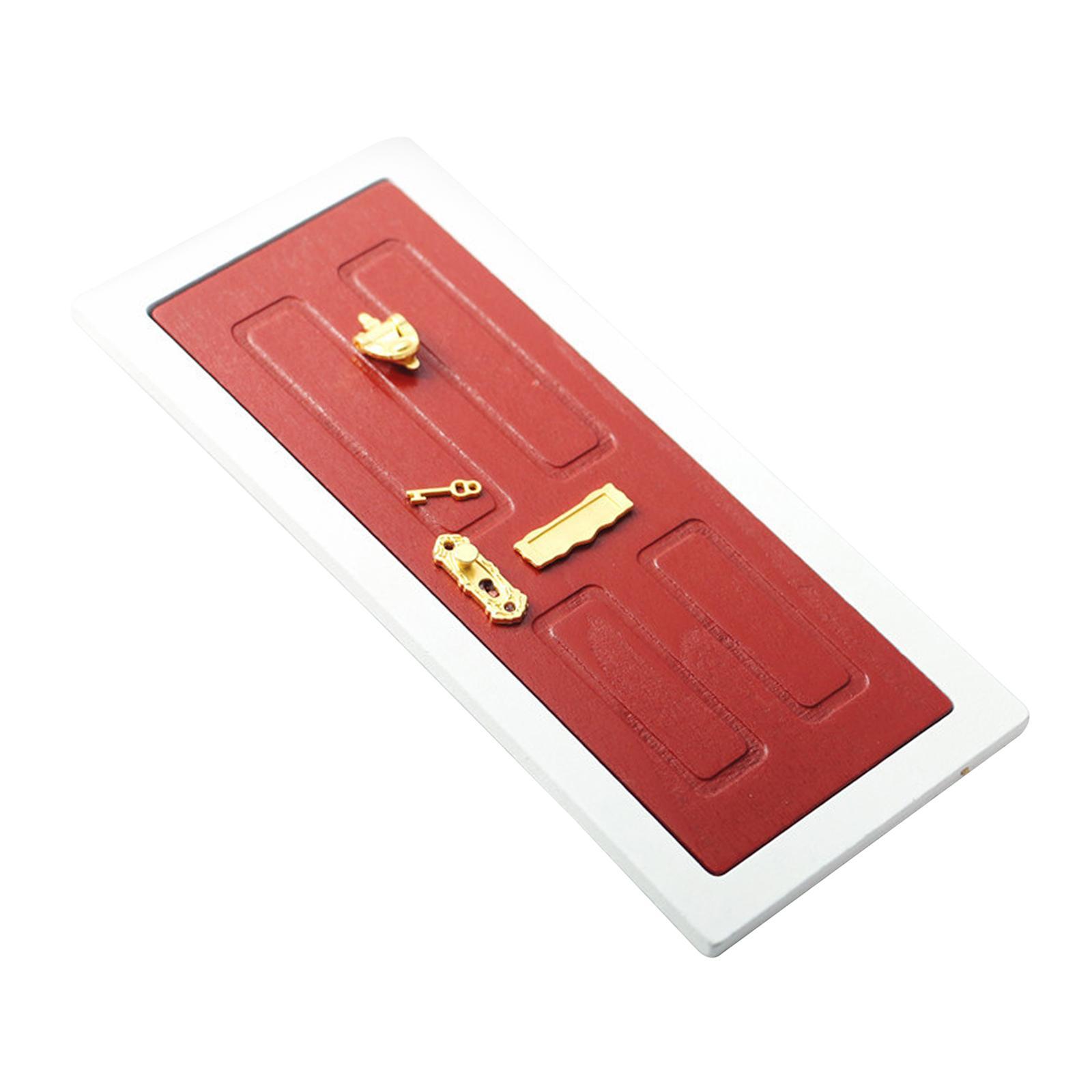 1/12 Miniature Wooden Door Dollhouse Decoration Accessories for Bedroom
