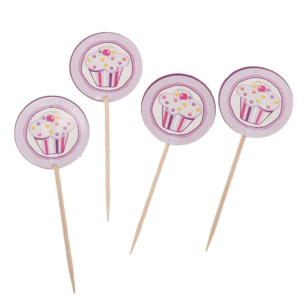 6 Pieces Ice Cream Design Cake Topper Cake Banner Cupcake Picks Cake Wrapper