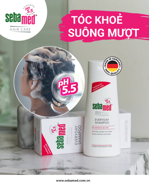 Dầu gội chăm sóc tóc mỗi ngày Sebamed Hair Care Everyday Shampoo pH5.5 (200ml)