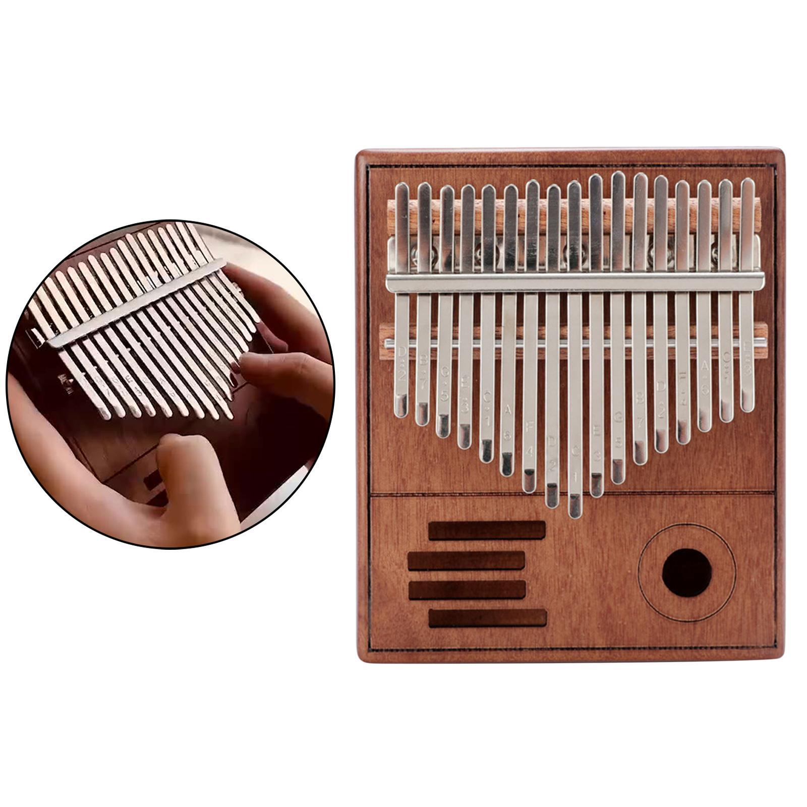 17 Keys  Thumb Piano Finger Piano Mbira Musical Instrument Gift Brown