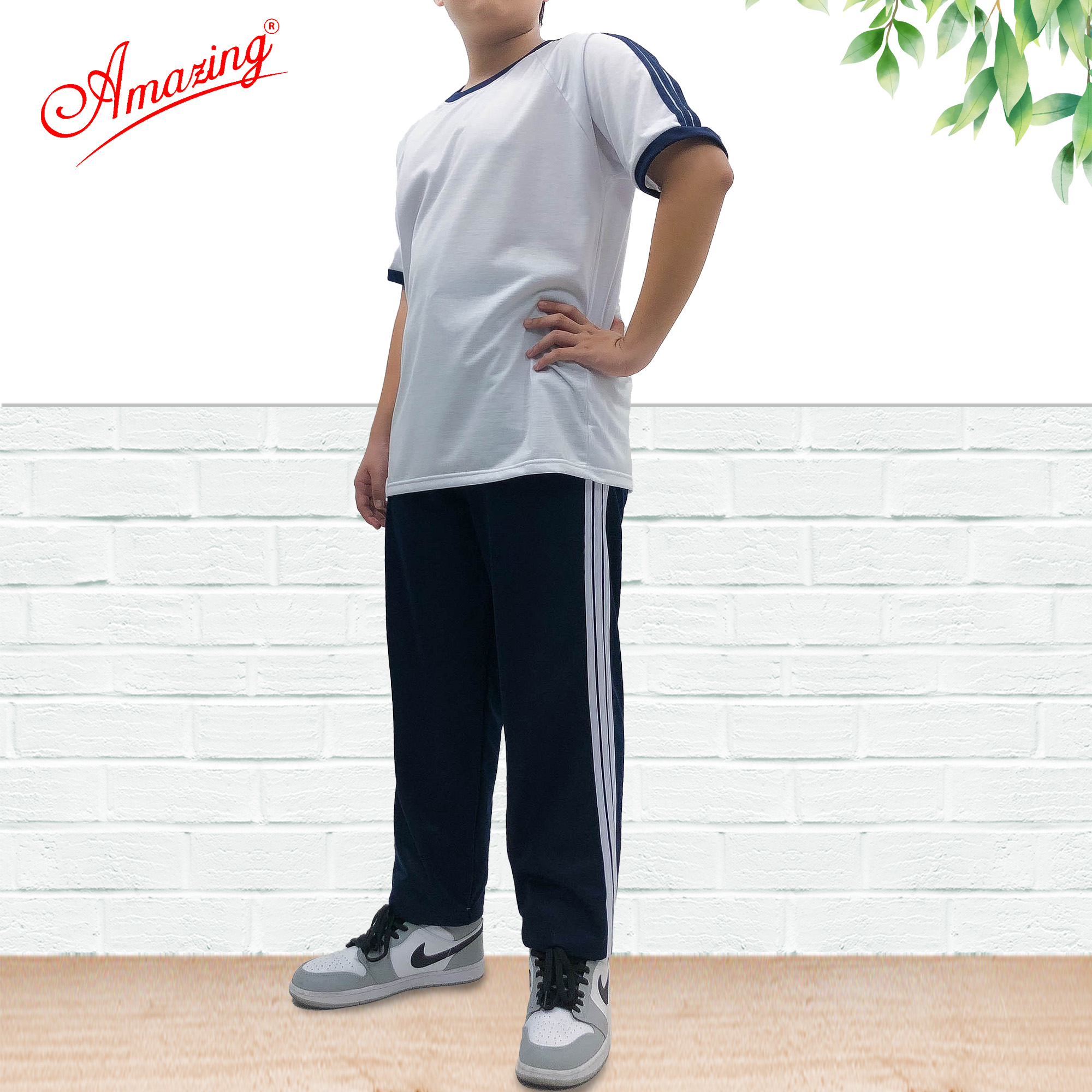 Quần thể dục 3 sọc Amazing cho bé trai đi học, đồ thể thao nam nữ các cấp, vải thun cào, size 15-110kg