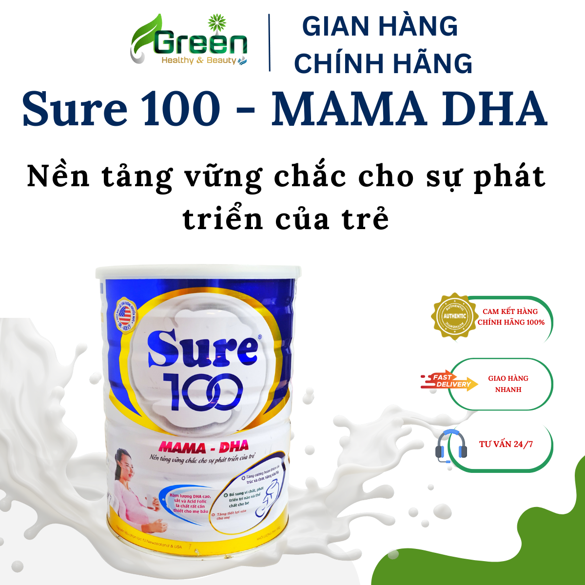 Sữa SURE 100 - MAMA DHA: Sữa dành cho mẹ bầu