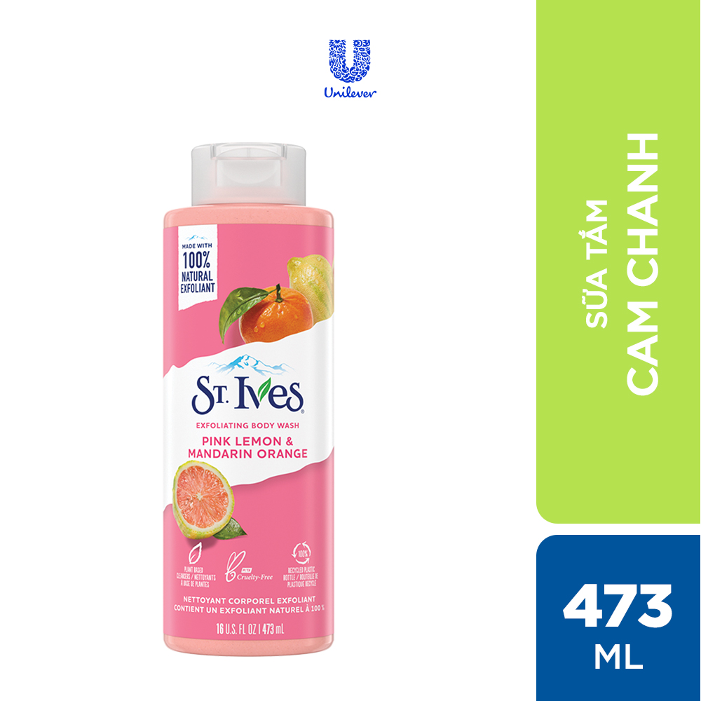 Sữa tắm dưỡng da St.Ives Trái Mơ/ Yến Mạch và Bơ/ Muỗi Biển/ Cam Chanh 473ml