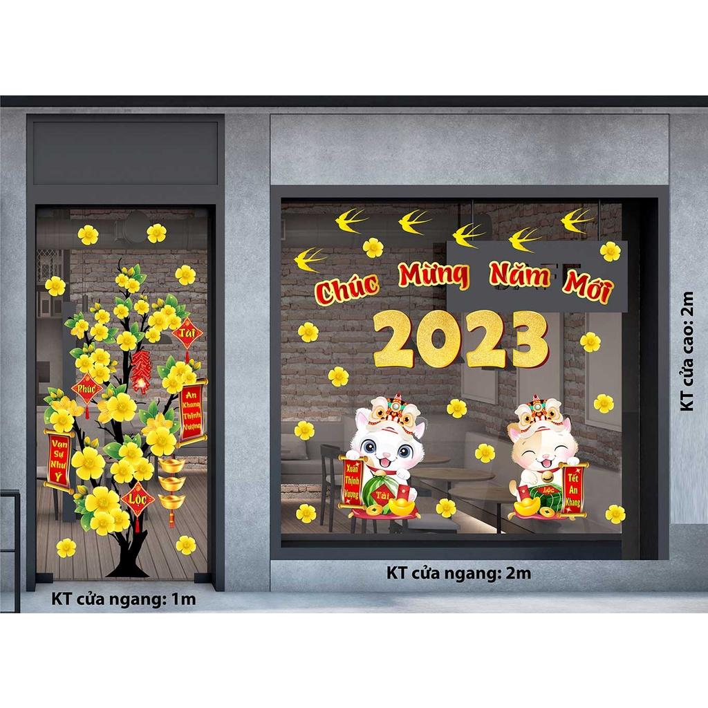 DECAL TRANG TRÍ TẾT 2023 COMBO SỐ 11