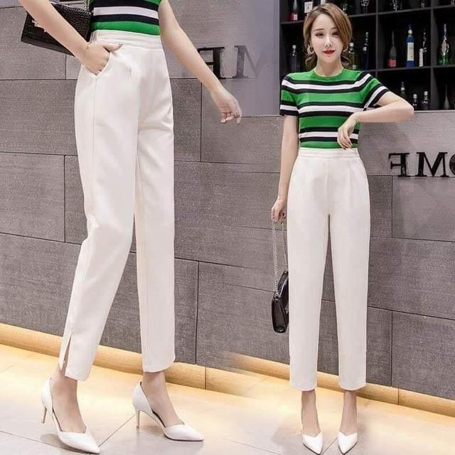 Quần Baggy công sở xẻ gấu Quần Tây Nữ Giảm 25k Khi MUA 2 SP Quần Tây Xưởng Xuất Khẩu