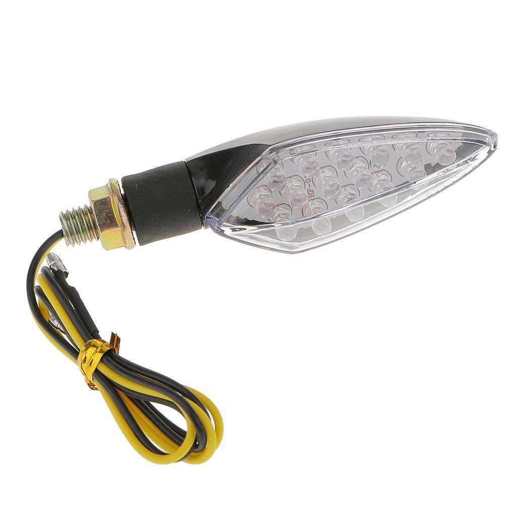 Black Motorcycle Motorbike Stalk 15 LED Light Indicator Blinker