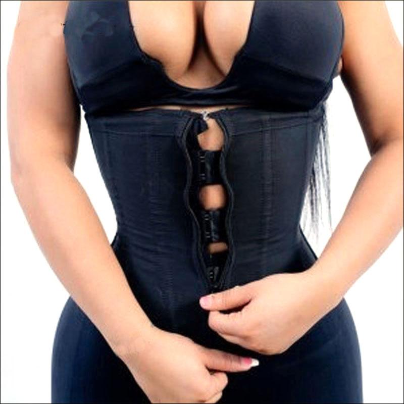 Áo Tập Toàn Thân Cao Su Eo Huấn Luyện Dây Kéo Underbust Thon Gọn Bụng Eo Cincher Giảm Béo Quần Đùi Shaper Đai Định Hình Nữ