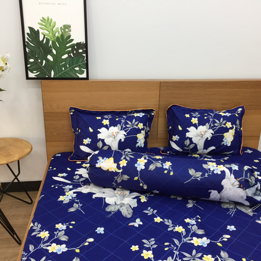 Bộ Ga Cotton Poly - Họa tiết Hoa Ly