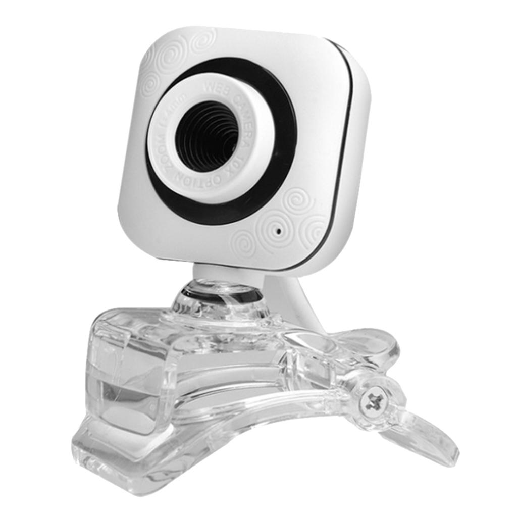 HD Webcam, 480P Live Streaming Camera w/Clear Clip, PC Desktop or Laptop USB Webcam Manual Focusing for Widescreen Video Calling and Recording
