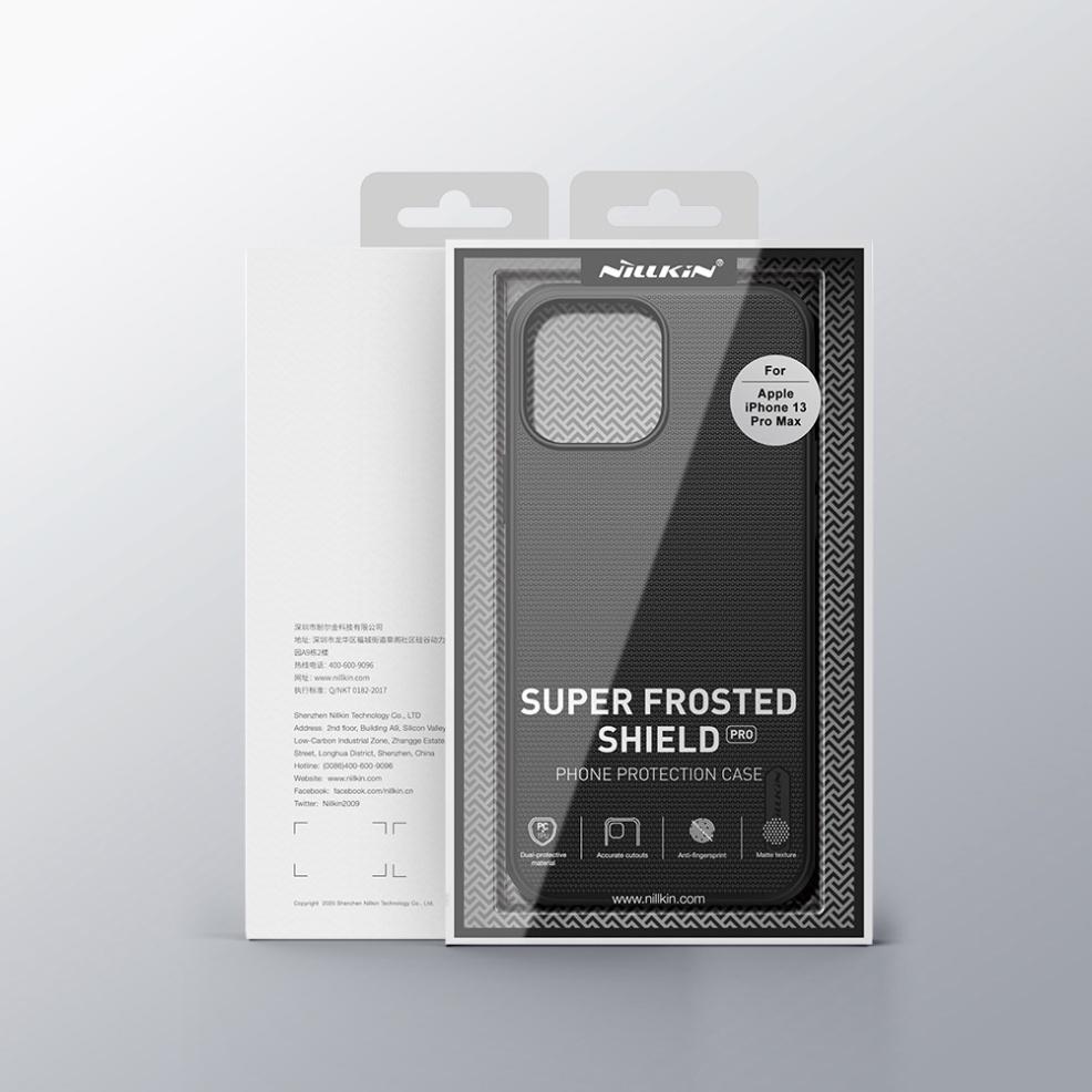 Ốp lưng Nillkin Super Frosted Shield Pro cho iPhone 13 Pro Max / 13 Pro / 13  mỏng chống dấu vân tay và sốc - Hàng Chính Hãng