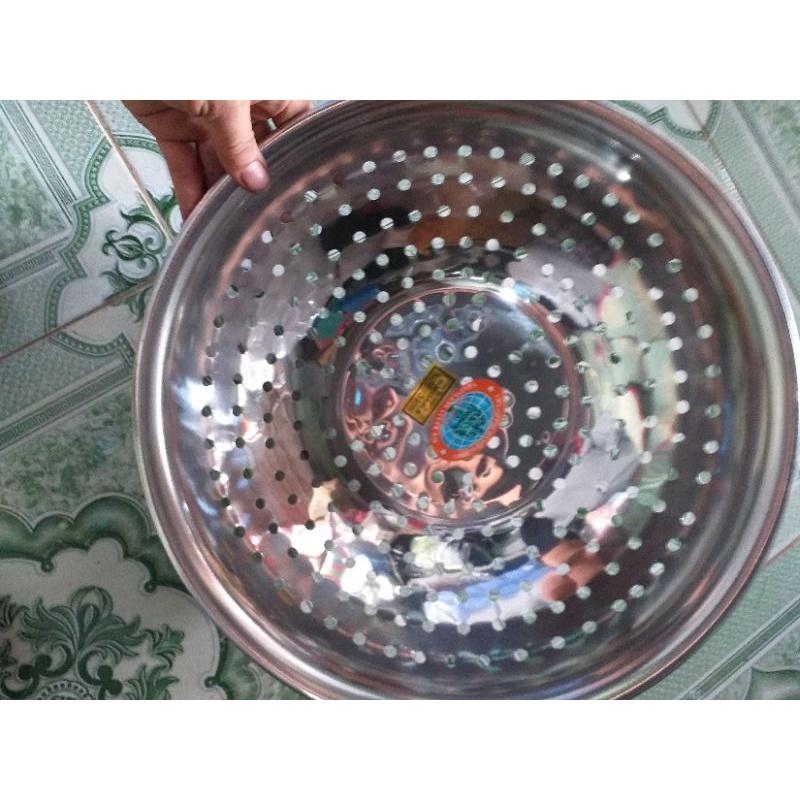 Rổ inox / rá inox sâu lòng - đột lỗ dày dặn sáng bóng