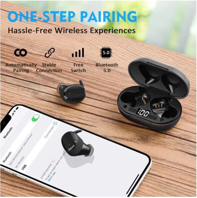 Tai Nghe Bluetooth TWS siêu nhẹ RIBI V98 - Hàng Chính Hãng