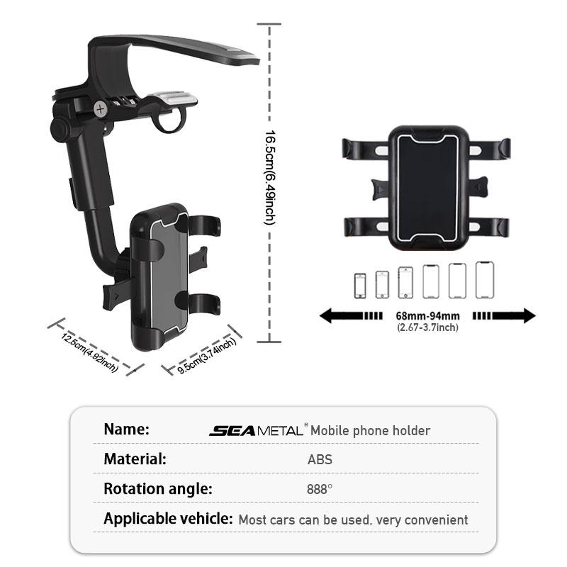 Giá Đỡ Điện Thoại Ô Tô Seametal Car Xoay 888° Giá Đỡ Điện Thoại Gắn Tấm Che Nắng Xe Ô Tô