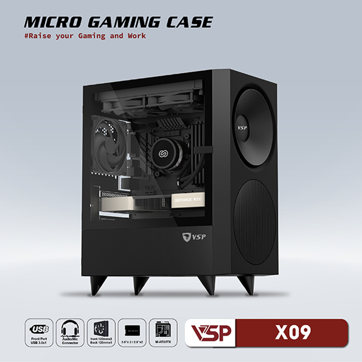 Vỏ máy tính CASE VSP Micro Gaming X09 - Hàng Chính Hãng
