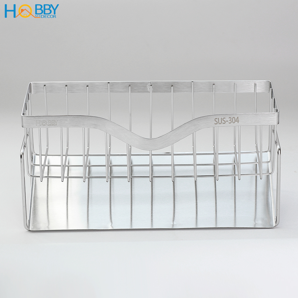 Kệ rổ đựng đồ rửa chén Hobby Home Decor KRC8 chất liệu Inox 304 gác lên bồn rửa chén cho ráo nước