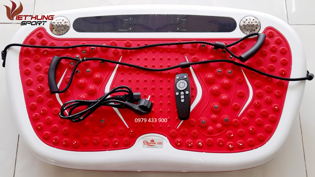 Máy Rung Toàn Thân Queen 680: Rung massage trị liệu lưu thông máu huyết tê bì tay chân. Loại máy lớn Công suất 400W Tốc độ 120. Có Bluetooth Nghe Nhạc