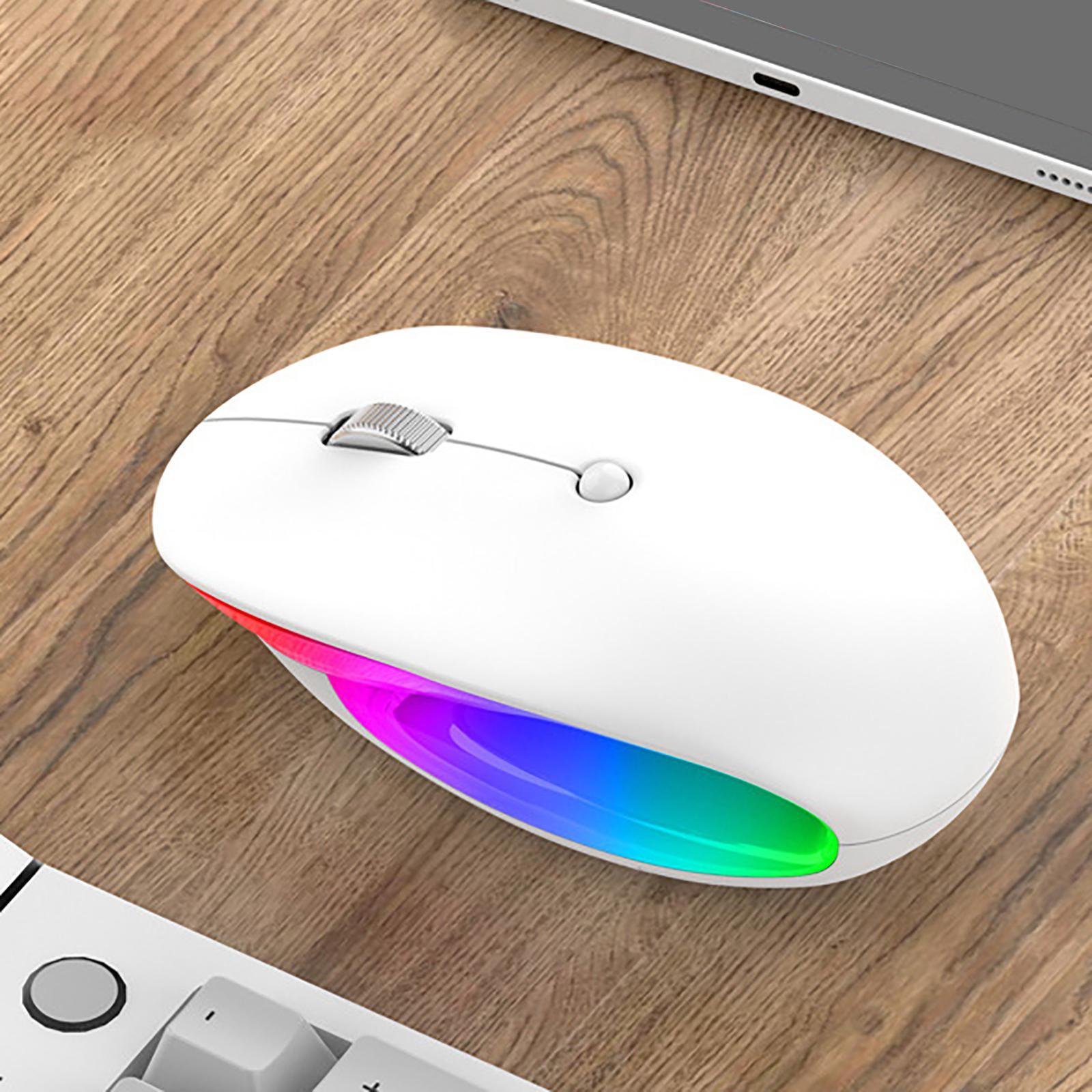 Wireless Bluetooth Mouse BT5.1 2.4GHz LED Lights with USB Receiver for PC Laptop Business