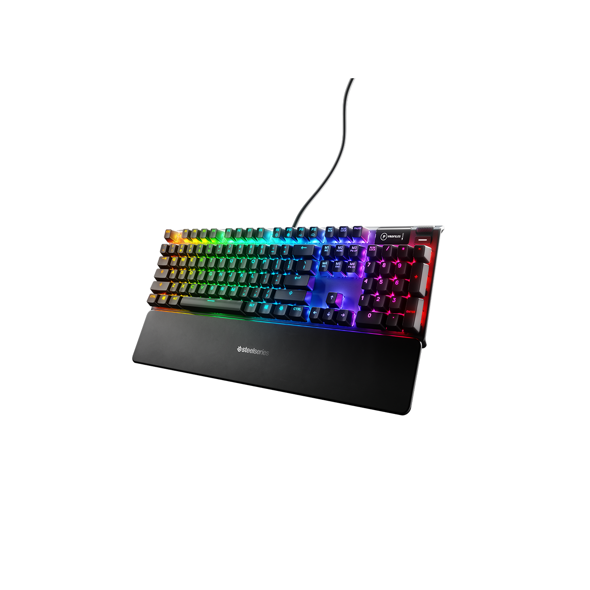 Bàn phím gaming có dây kê tay SteelSeries Apex 7 red switch, Led RGB, 50 triệu clicks, màn hình Oled, có app, Hàng chính hãng, Bảo hành 12 tháng