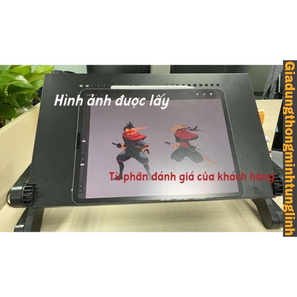 Bàn Để LAPTOP Đa Năng Bằng Nhôm có quạt tản nhiệt sử dụng thoải mái với mọi tư thế