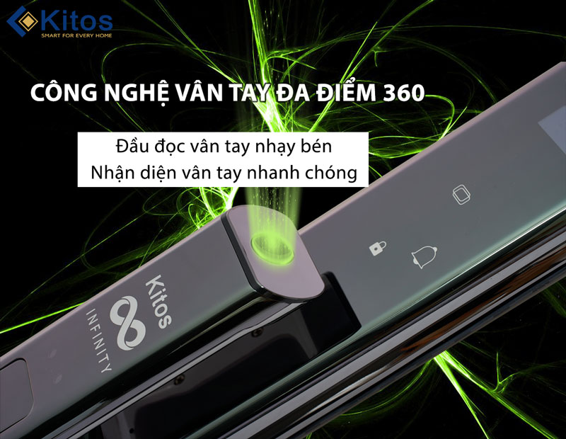 Khoá cửa thông minh Kitos Infinity 3D Face