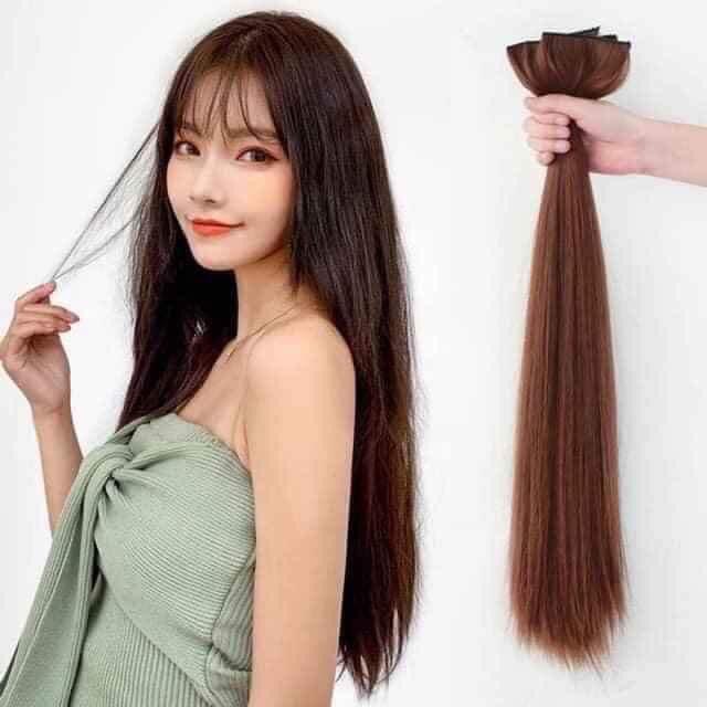 TÓC GIẢ KẸP DẢI 3 TÉP THẲNG