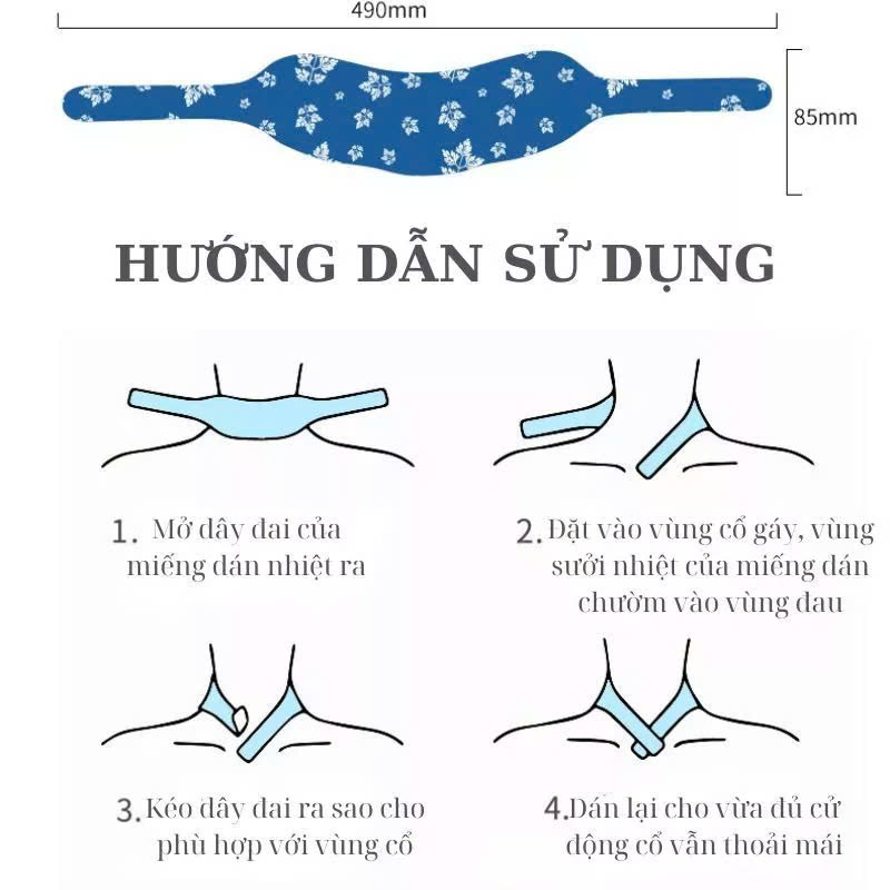 COMBO 2 Đai Dán Nóng Chườm Cổ Vai Gáy Hamart Xông Hơi Nhiệt Giảm Đau Thư Giãn Cổ Vai Gáy Hiệu Quả