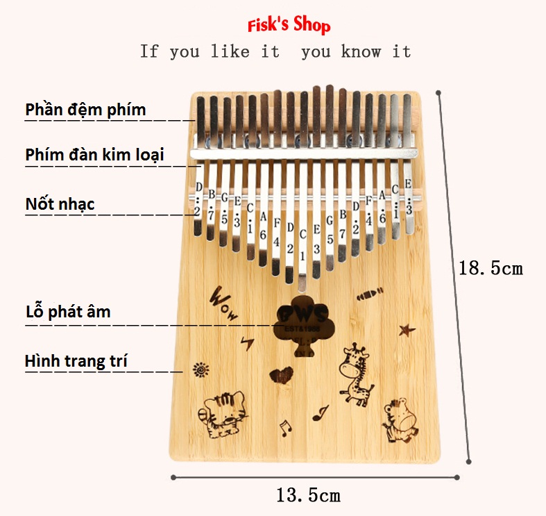 Đàn Kalimba 17 mẫu đàn