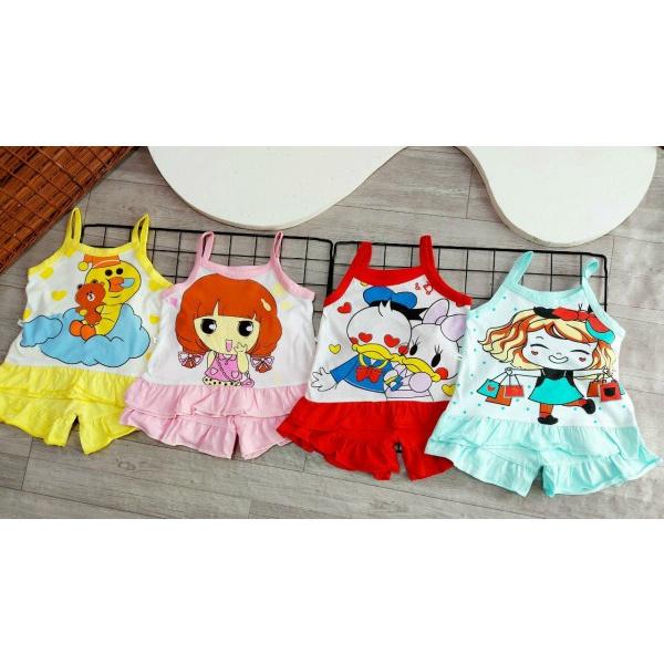 Bộ 2 Dây Bé Gái chất cotton Mềm Mát, Áo Hai Dây Cho Bé Gái Mặc Hè Thoáng Mát