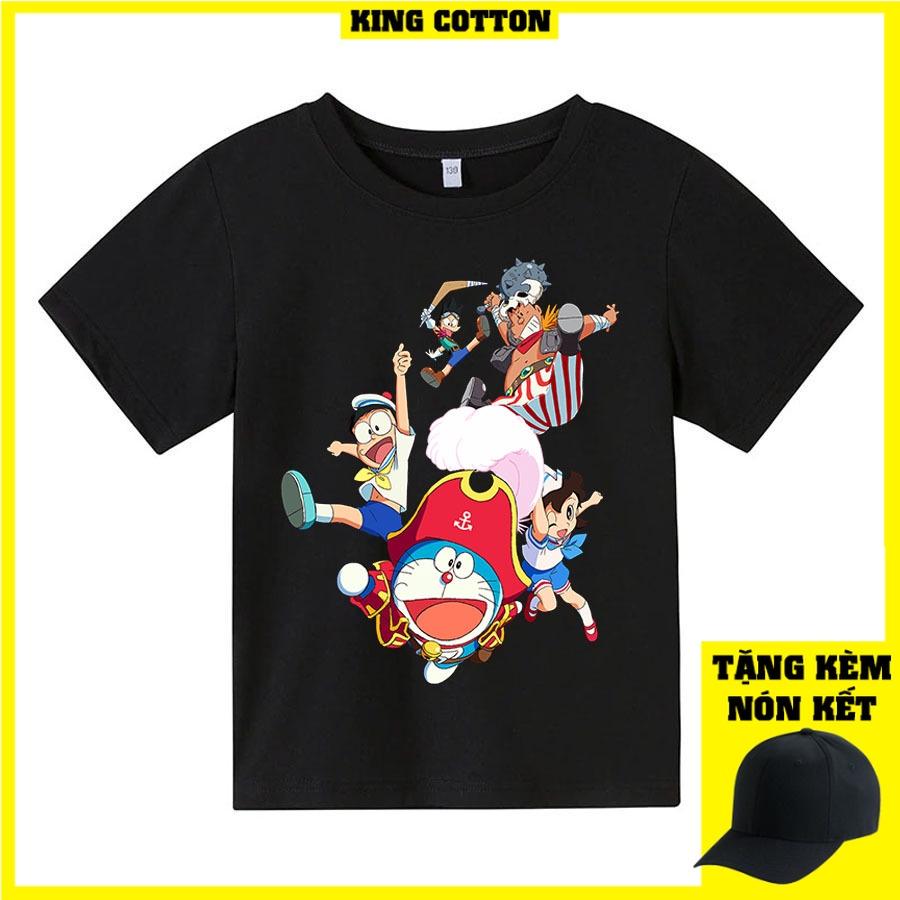Áo thun trẻ em doraemon cướp biển 4 màu Có size người lớn, King Cotton