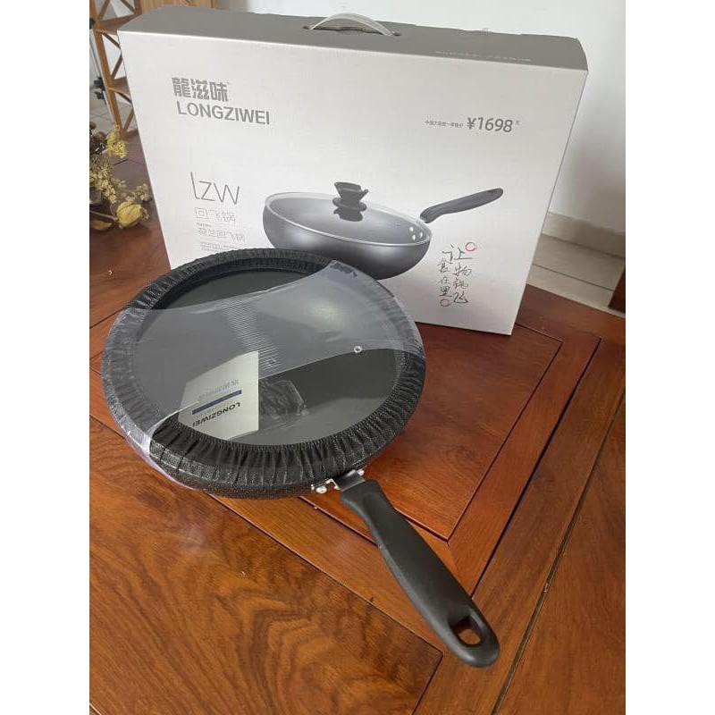 CHẢO BẦU CHỐNG DÍNH, CHẢO SÂU LÒNG VUNG KÍNH ĐÁY TỪ HÀN QUỐC SIÊU ĐẸP - sz 32cm
