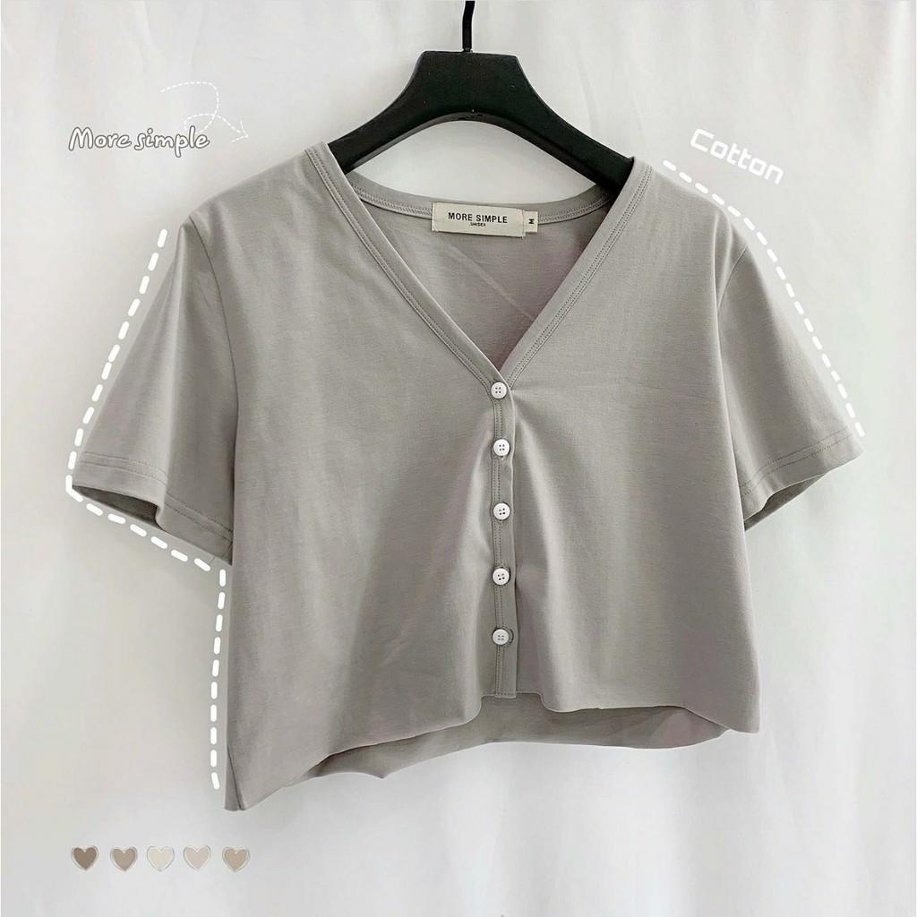 Áo Croptop YUNI Cổ Tim Tay Lỡ Unisex (7 Màu) - D03