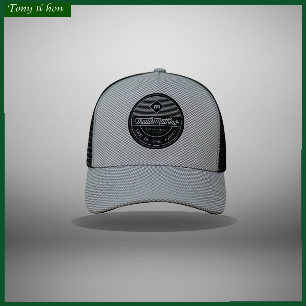 [ Miễn ship / giảm giá ] MŨ NÓN LƯỠI TRAI NAM NỮ LOGO TRÒN TRAVIS.MATHU PHỐI LƯỚI CAO CẤP - màu trắng đen
