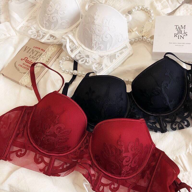 Bộ Đồ Lót Nữ - Set Nội Y Ren Phối Lưới Có Gọng Nâng Ngực Gợi Cảm Sang Trọng Quyến Rũ -16801
