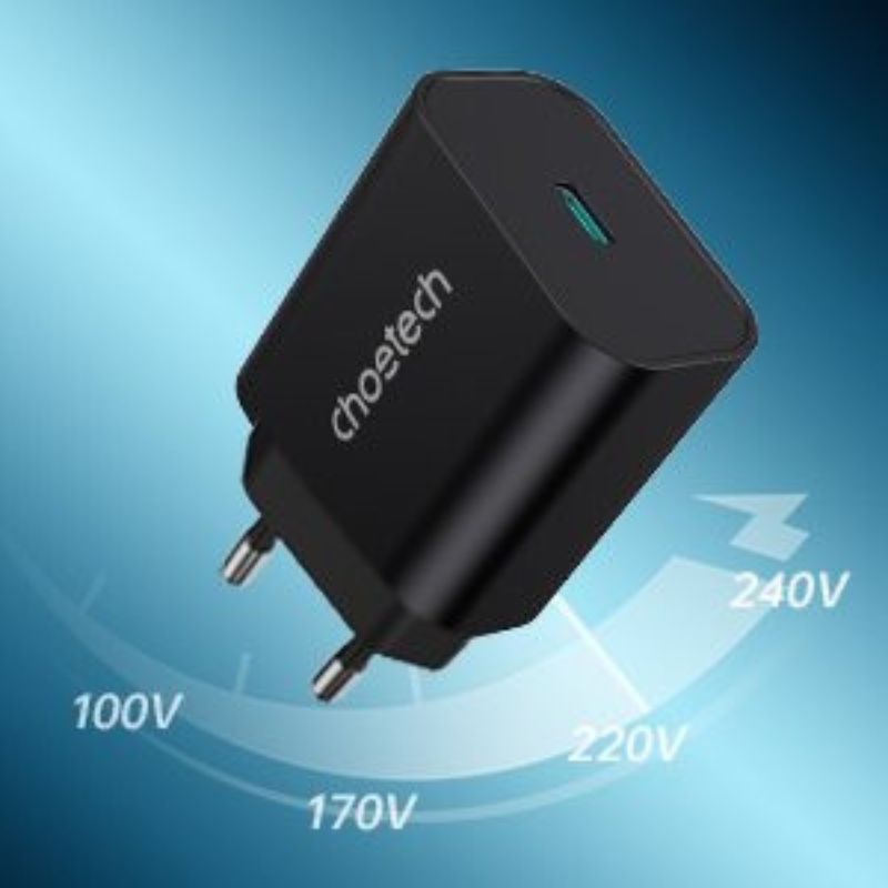Củ sạc Choetech PD6003 nhanh Type C 25W (PD/ QC3.0 Quick charger, With Cable) - Hàng chính hãng