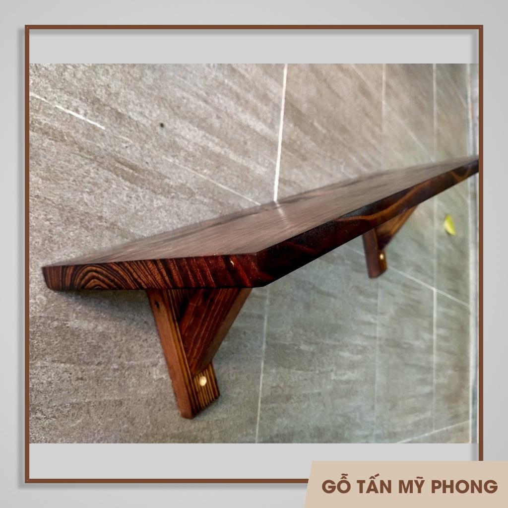 Kệ gỗ tự nhiên kèm cặp eke chân kệ dài 40cm