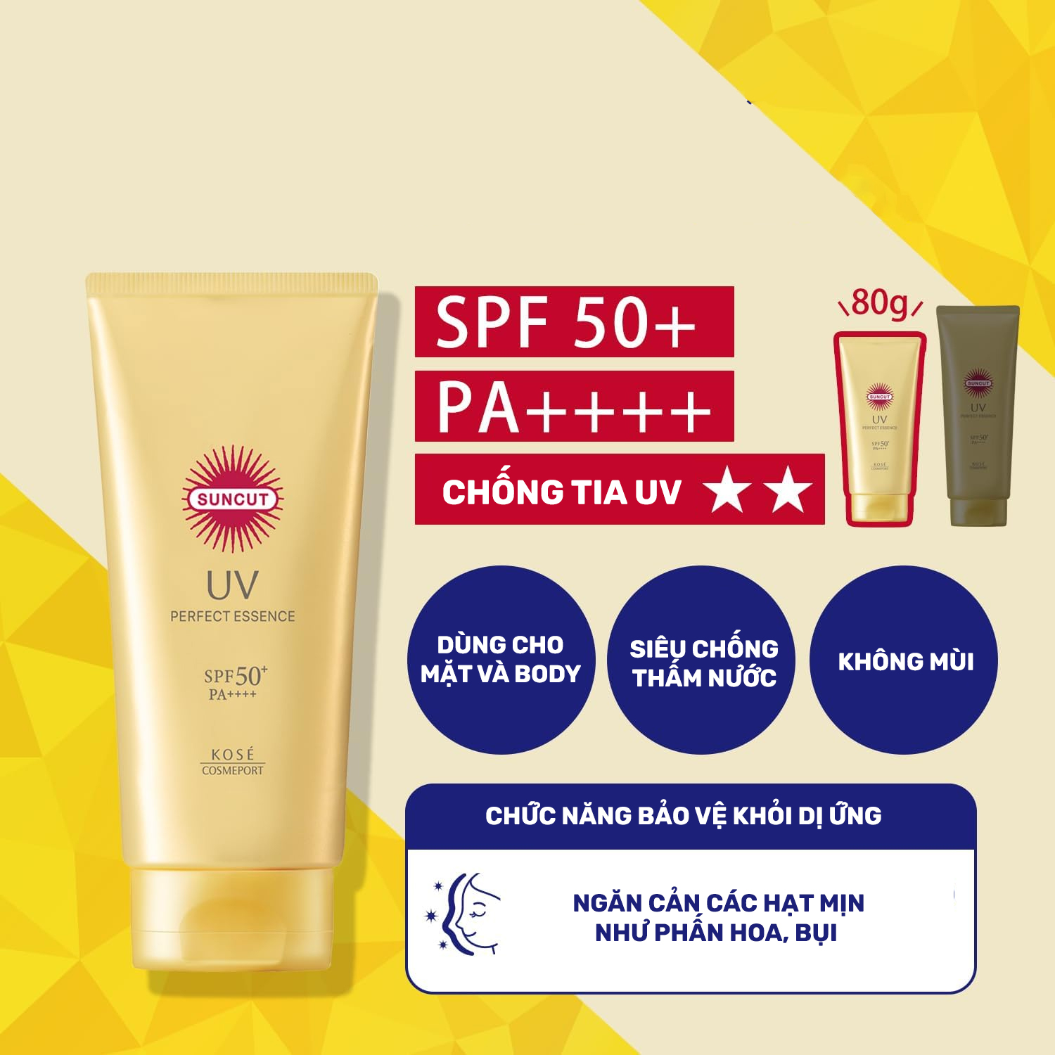 Kem Chống Nắng - Siêu Chống TG Nước Suncut Uv Perfect Essence Super Water Proof SPF50+ PA++++ (04 Loại)