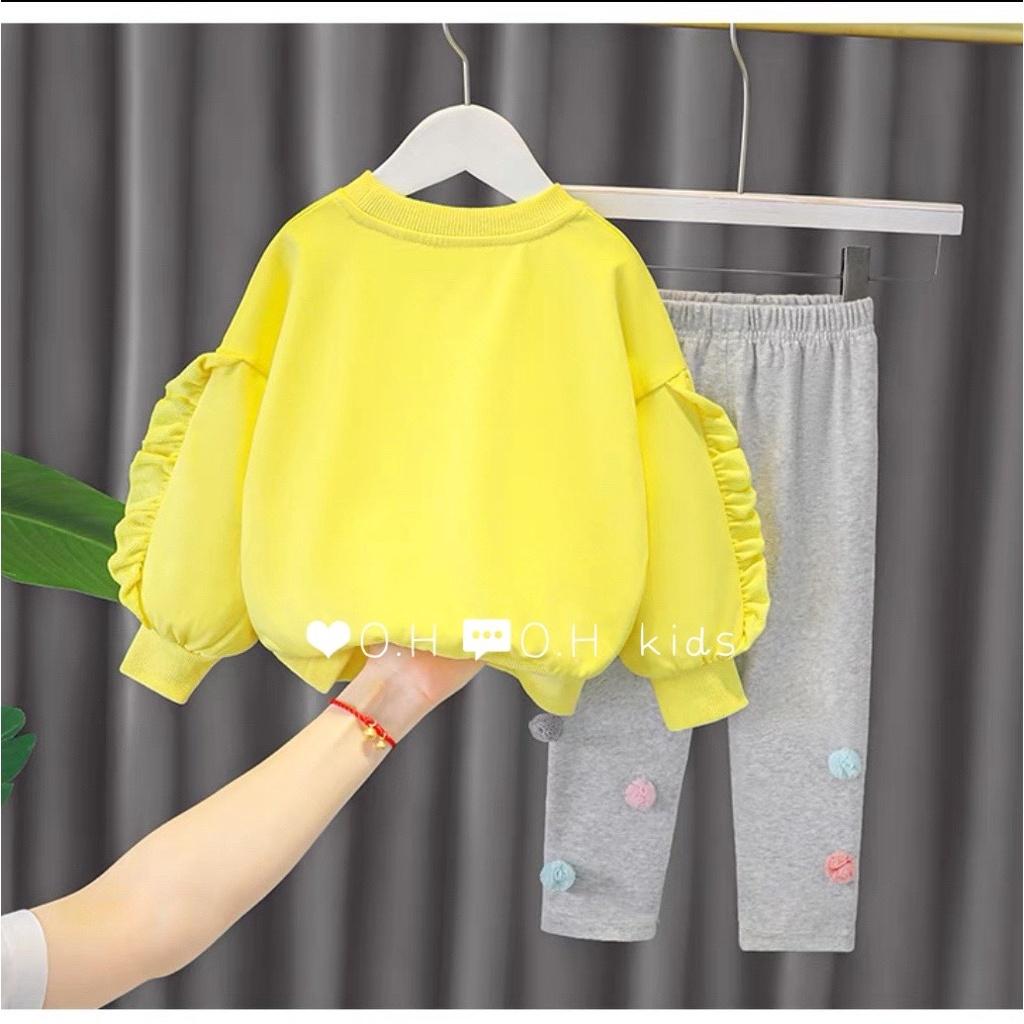 Bộ đồ ngủ cotton 100% thời trang thu đông cho bé gái