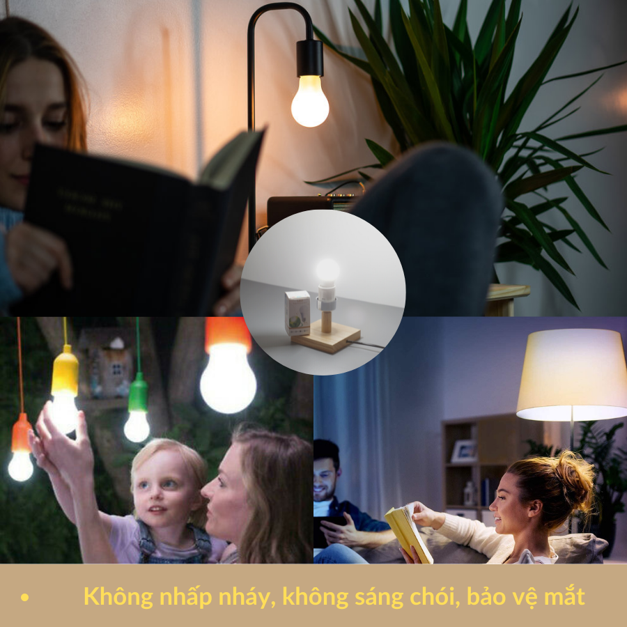 Bóng Đèn Led Bulb HUTA Đuôi E27, Tiết Kiệm Điện, Chống Nước, Ánh Sáng Trắng/Vàng, Công Suất 3w/5w/7w/9w/12w/18w, Trang Trí Quán Cà Phê, Nhà Hàng